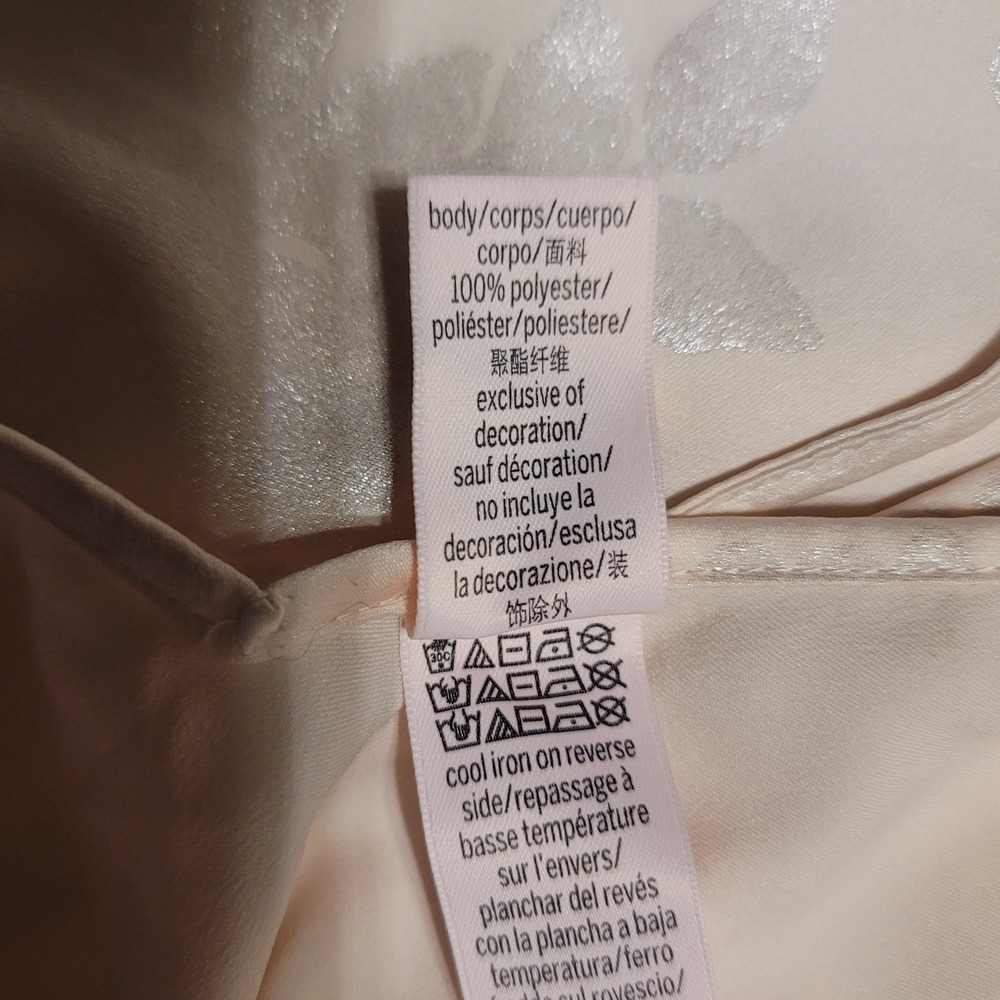 Victorias Secret Champagne Pink Floral Jacquard Satin Slip Dress Open Back Large - Picture 6 of 6